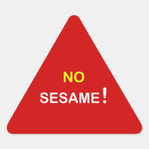 k9 - Lebensmittelwarnung ~ KEIN SESAME. Dreieckiger Aufkleber