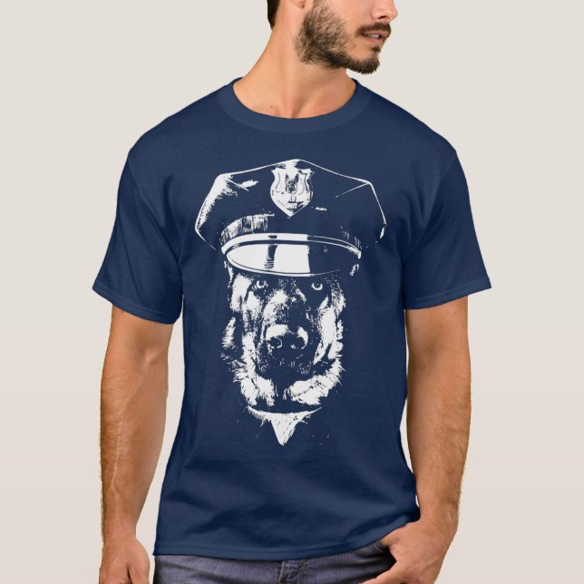 K9 Polizeibeamter mit Hut T-Shirt (Vorderseite)