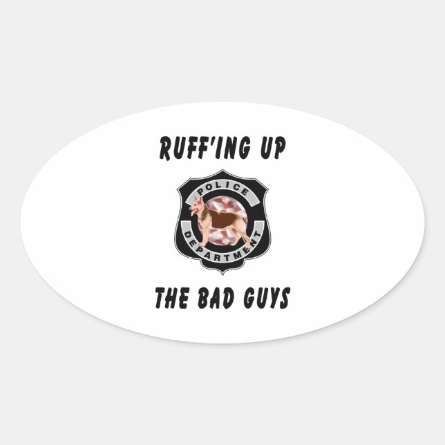 K9 Polizeihund Ovaler Aufkleber (Vorderseite)