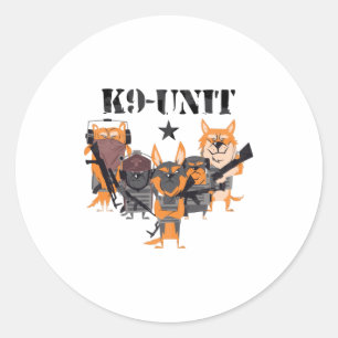 K9 Polizeihundeeinheit Runder Aufkleber