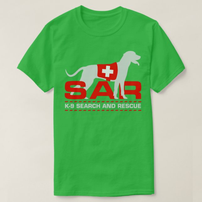 K9 SAR für Such- und Rettungsdienste (12) T-Shirt (Design vorne)