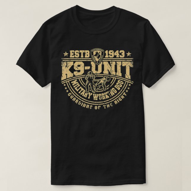 K9 Unit MIlitary Working Dog Canine Handler Team M T-Shirt (Design vorne)