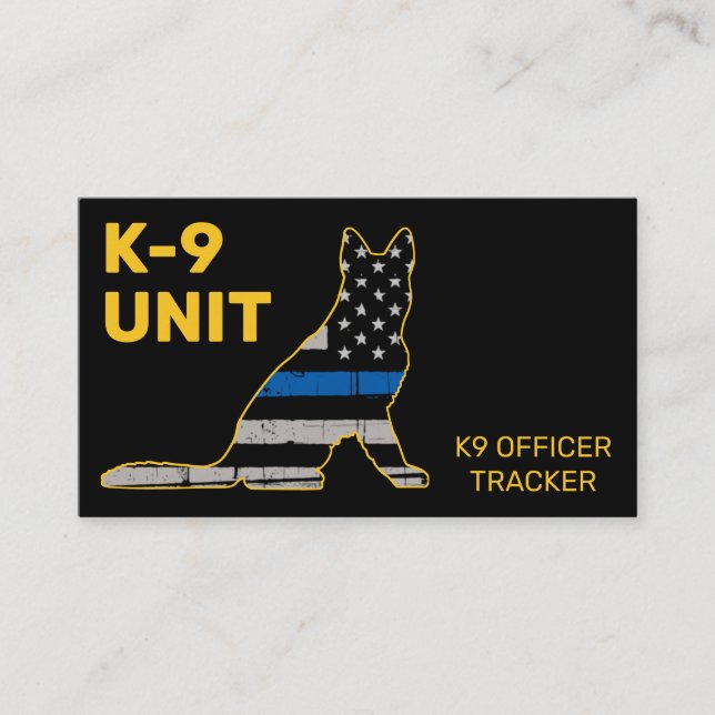K9 Unit Thin Blue Line Polizei Hund Visitenkarte (Vorderseite)