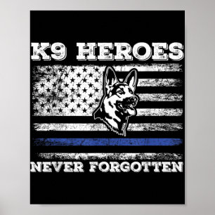 K9 Veteran Militäroffizier Hund USA Flag K9 Poster