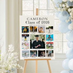 K-12 Abschlussfoto Zeitstrahl Collage Poster