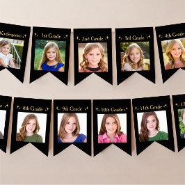 K-12 Foto Schwarz und Gold Abitur  Wimpelkette