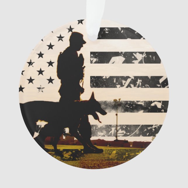 K-9 Arbeitsdog Handler Ornament (Vorderseite)