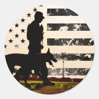 K-9 Arbeitsdog Handler Runder Aufkleber