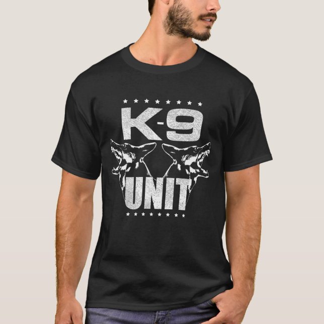 K-9 Einheit - Polizei-Einheits-Schäferhund T-Shirt (Vorderseite)