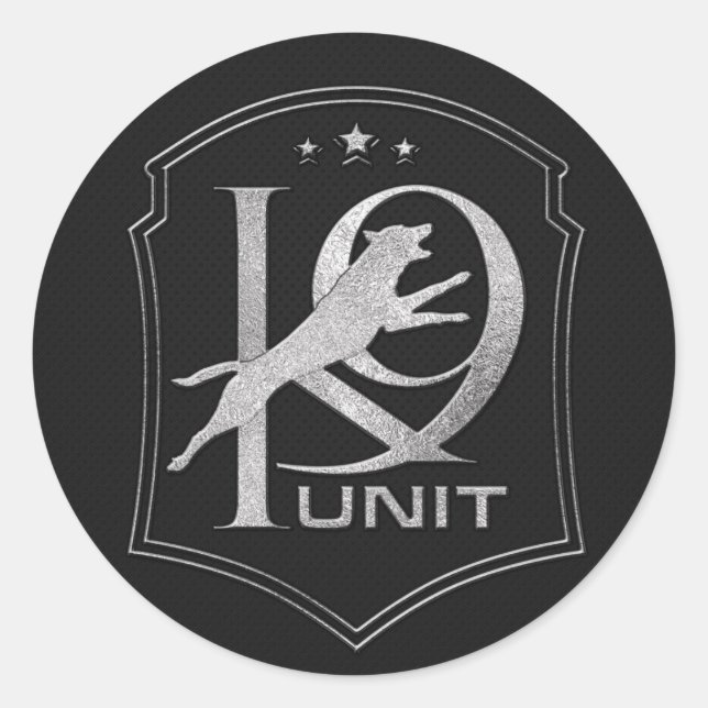 K-9-Einheit - Polizeihund - Malinois Runder Aufkleber (Vorderseite)