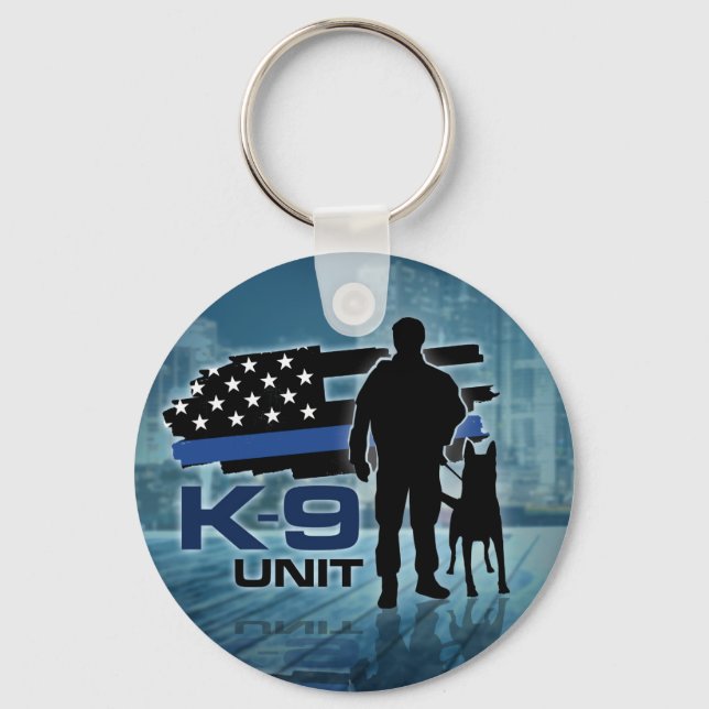 K-9-Einheit - Polizeihund - Malinois Schlüsselanhänger (Vorderseite)