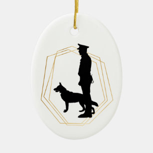 K-9 Polizeibeamte Weihnachtsfeier Keramik Ornament