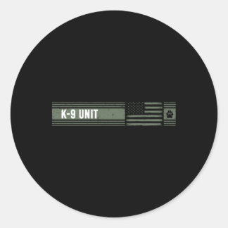 K-9 Unit Distressed American Flag K9 Runder Aufkleber