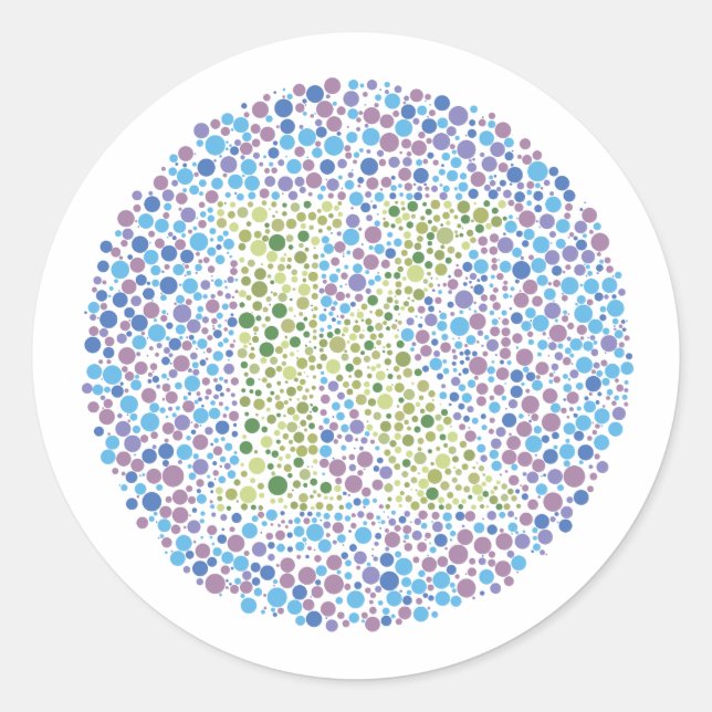 ‚K‘-Augenprüfbuchstabe Runder Aufkleber (Vorderseite)