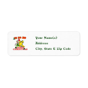 K - CHRISTMAS ELF-MONOGRAMM-RÜCKSENDEADRESSEN-AUFK