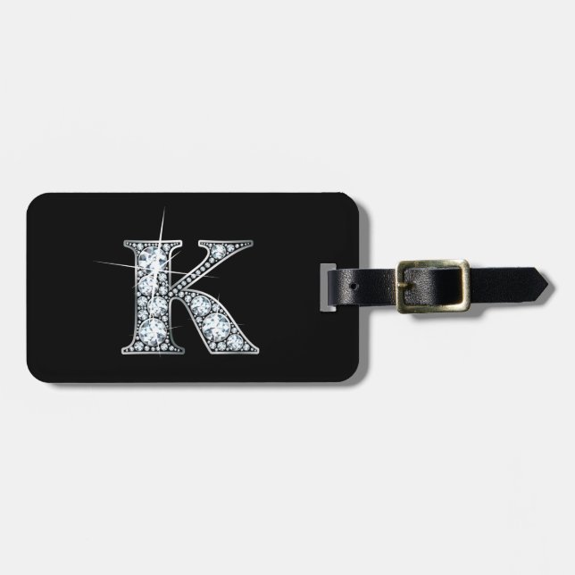 K "Diamond Bling" Luggage Tag Gepäckanhänger (Vorderseite horizontal)