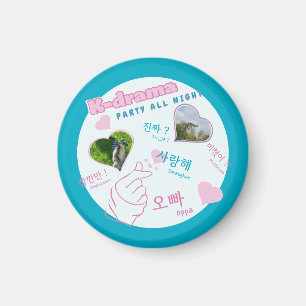 K drama 2 Fotos Collage korean typografie Zoll Magnet