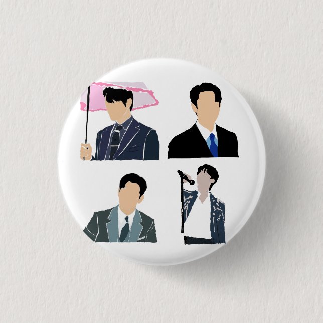 K-Drama-Männer-Hauptrollen Button (Vorderseite)
