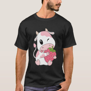 K Erdbeerkuh Druck Kawaii Tier T-Shirt