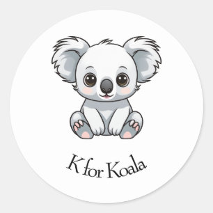 K für Koala Runder Aufkleber