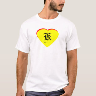 "K" Herz-Gelb-Hochzeit Einladung des MUSEUMS T-Shirt
