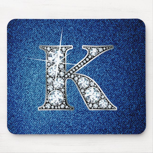 K Imitate -"Diamant Bling" auf Denim Mousepad (Vorne)