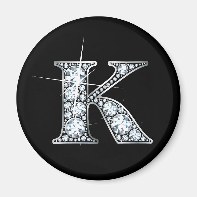 "K"-Imitate-"Diamant Bling"-Magnet Magnet (Vorne)