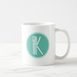 K Initial Floral Monogramm Kaffeetasse