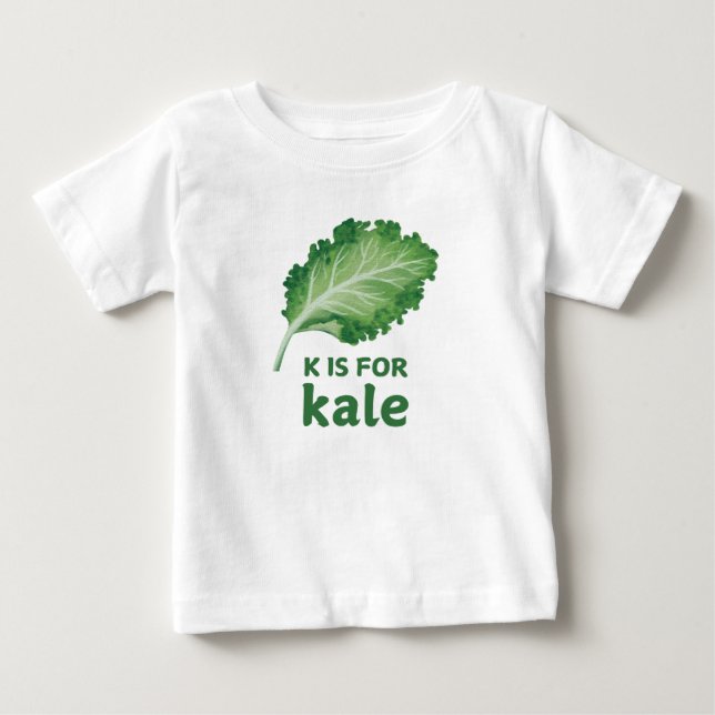 K is for KALE Green Veggie Alphabet K Baby T-shirt (Vorderseite)