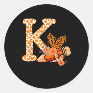 K ist für den Kindheit Orange Anti Bullying Unity Runder Aufkleber