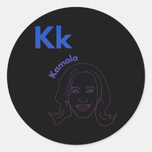 K ist für Kamala Präsident Kamala Harris Wheimer 2 Runder Aufkleber
