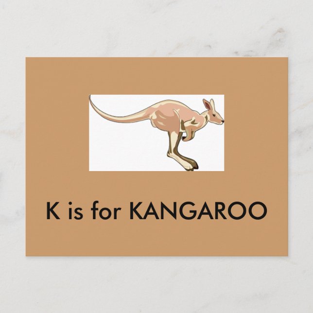 "K" ist für Kangaroo Alphabet Flash Card Postkarte (Vorderseite)