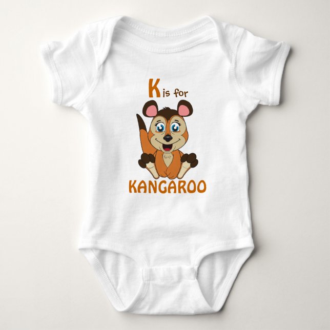 "K ist für KÄNGURU" Kinders-Shirt Baby Strampler (Vorderseite)