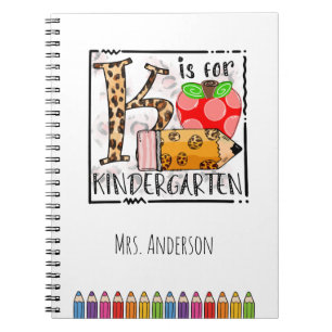 K ist für Kindergarten Name Notizblock