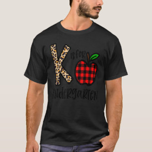 K ist für Kindergartenlehrer Leopard Apple Back T T-Shirt