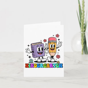 K ist für Kindergartenlehrer Pencil Book Back to Karte