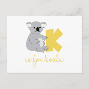 K ist für Koala Postkarte
