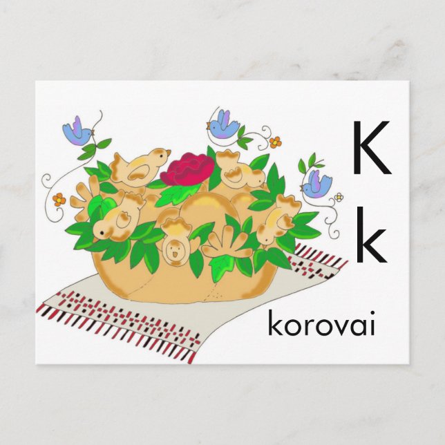 K ist für Korovai Postkarte (Vorderseite)
