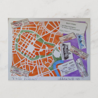 K ist für Krakau Postkarte