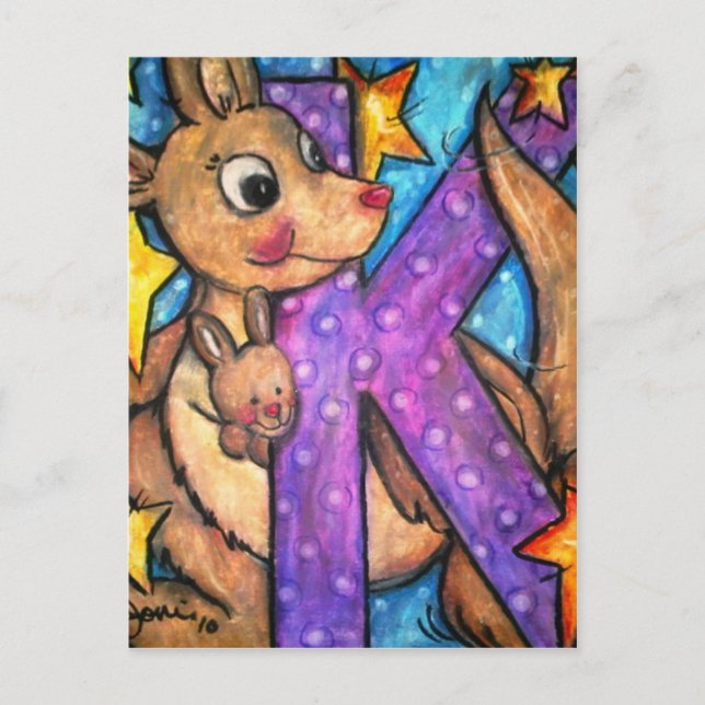 K ist Kangaroo Postkarte (Vorderseite)