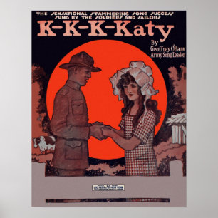 K-K-K-Katy Anfang der 1900er Jahre Notenheft Poste Poster