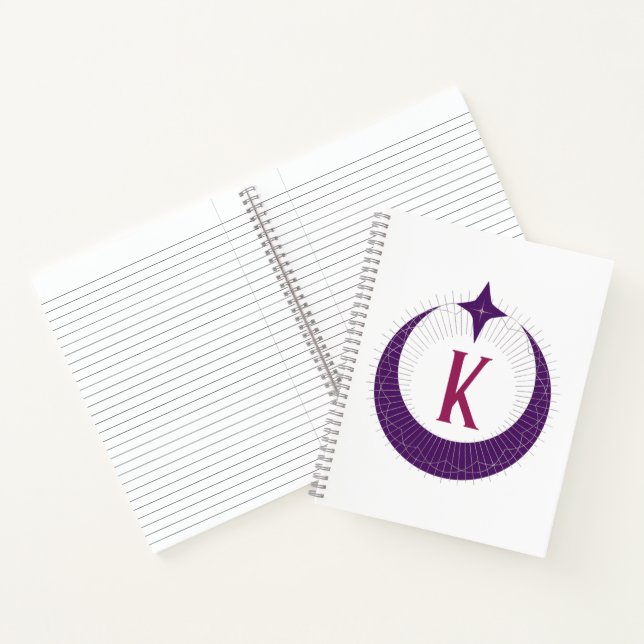 K - Mondmonogramm Notizbuch (Innenseite)