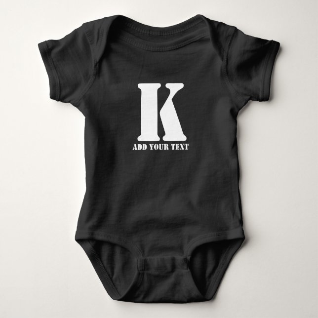 K Monogram Classic Trendy Custom Kids Template Baby Strampler (Vorderseite)