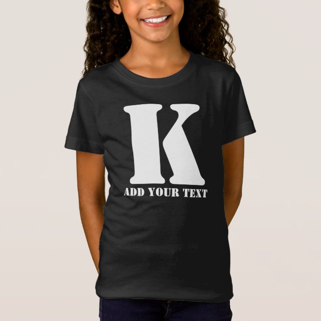 K Monogram Classic Trendy Custom Kids Template T-Shirt (Vorderseite)