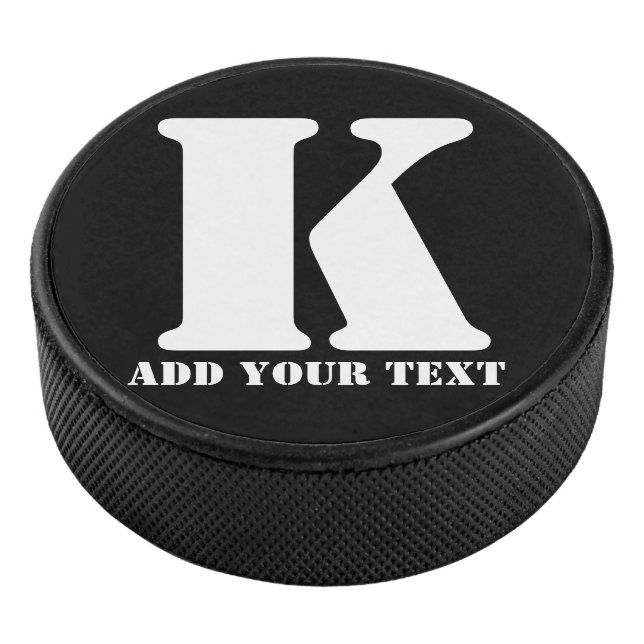 K Monogram Classic Trendy Custom Wedding Templa Eishockey Puck (3/4)