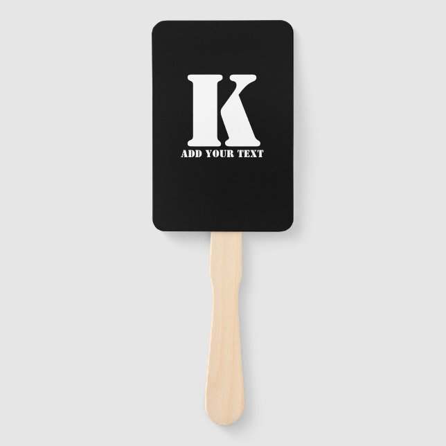 K Monogram Classic Trendy Custom Wedding Templa Fächer (Vorderseite)