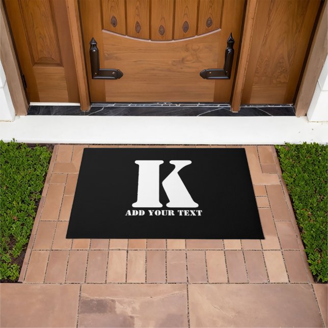 K Monogram Classic Trendy Custom Wedding Templa Fußmatte (Außenbereich)