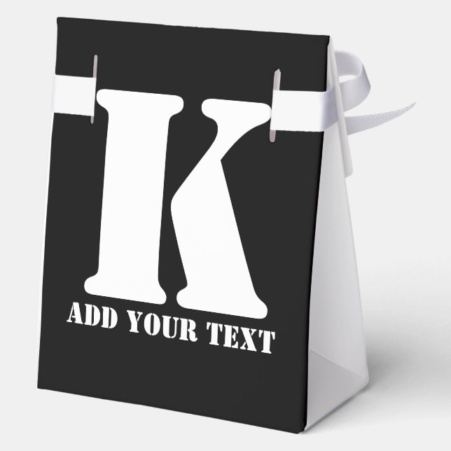 K Monogram Classic Trendy Custom Wedding Templa Geschenkschachtel (Rückseite)