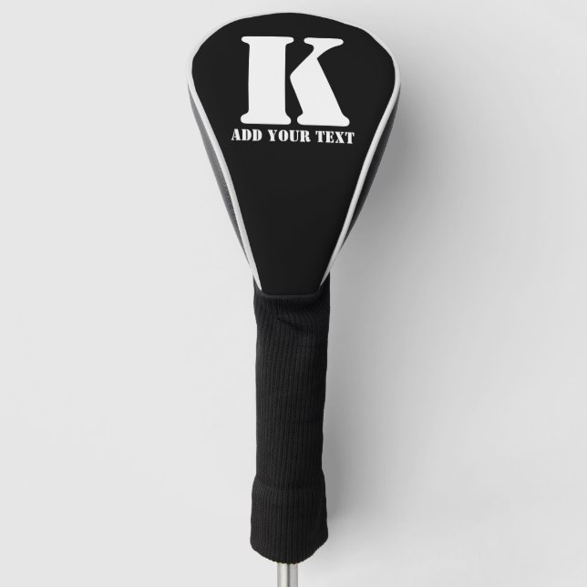 K Monogram Classic Trendy Custom Wedding Templa Golf Headcover (Vorderseite)