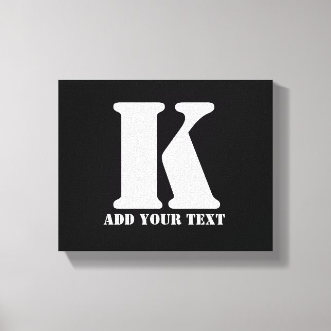 K Monogram Classic Trendy Custom Wedding Templa Leinwanddruck (Vorderseite)